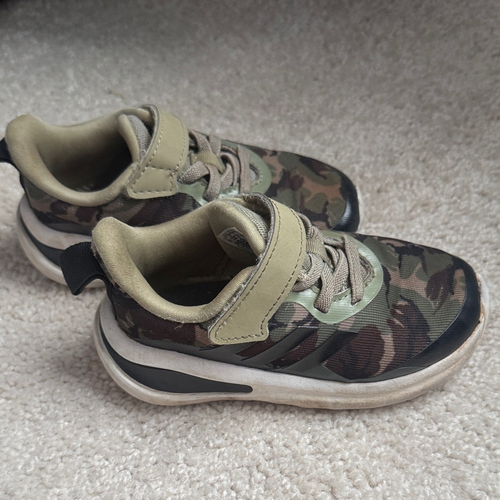 Adidas Kids Green Camouflage Sneakers